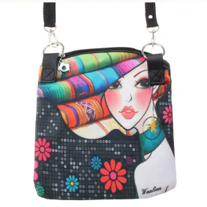 5 colors Women Messenger Vintage Canvas Printing Small Satchel Shoulder European Style Girls Handbag Lady Crossbody Bag
