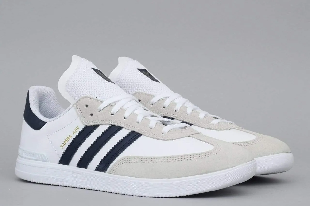 Adidas Samba ADV Shoes Footwear White / Collegiate Navy / Metallic Gold