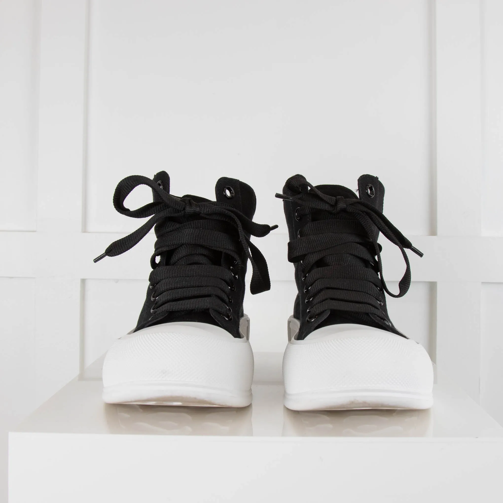 Alexander McQueen Black High-Top Deck Plimsoll