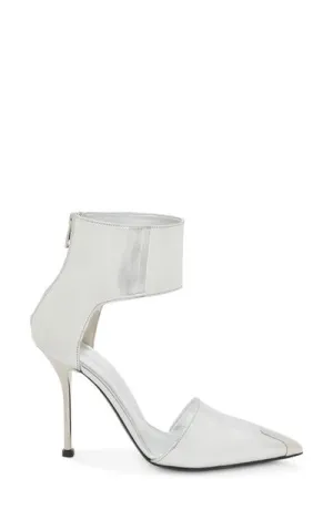 ALEXANDER MCQUEEN SILVER HARNESS PUNK HEELS