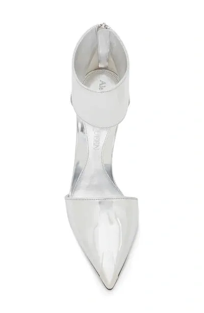 ALEXANDER MCQUEEN SILVER HARNESS PUNK HEELS