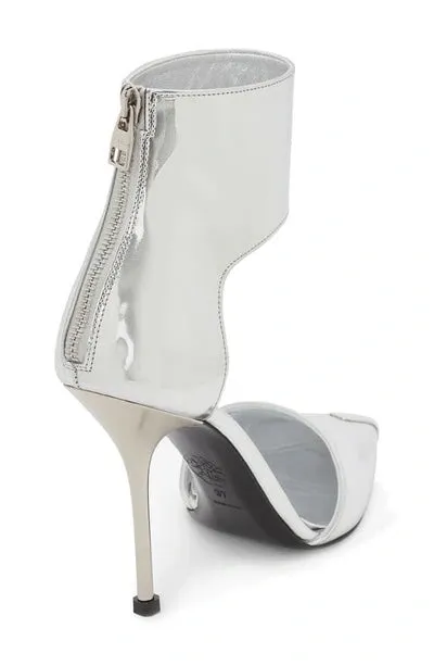 ALEXANDER MCQUEEN SILVER HARNESS PUNK HEELS