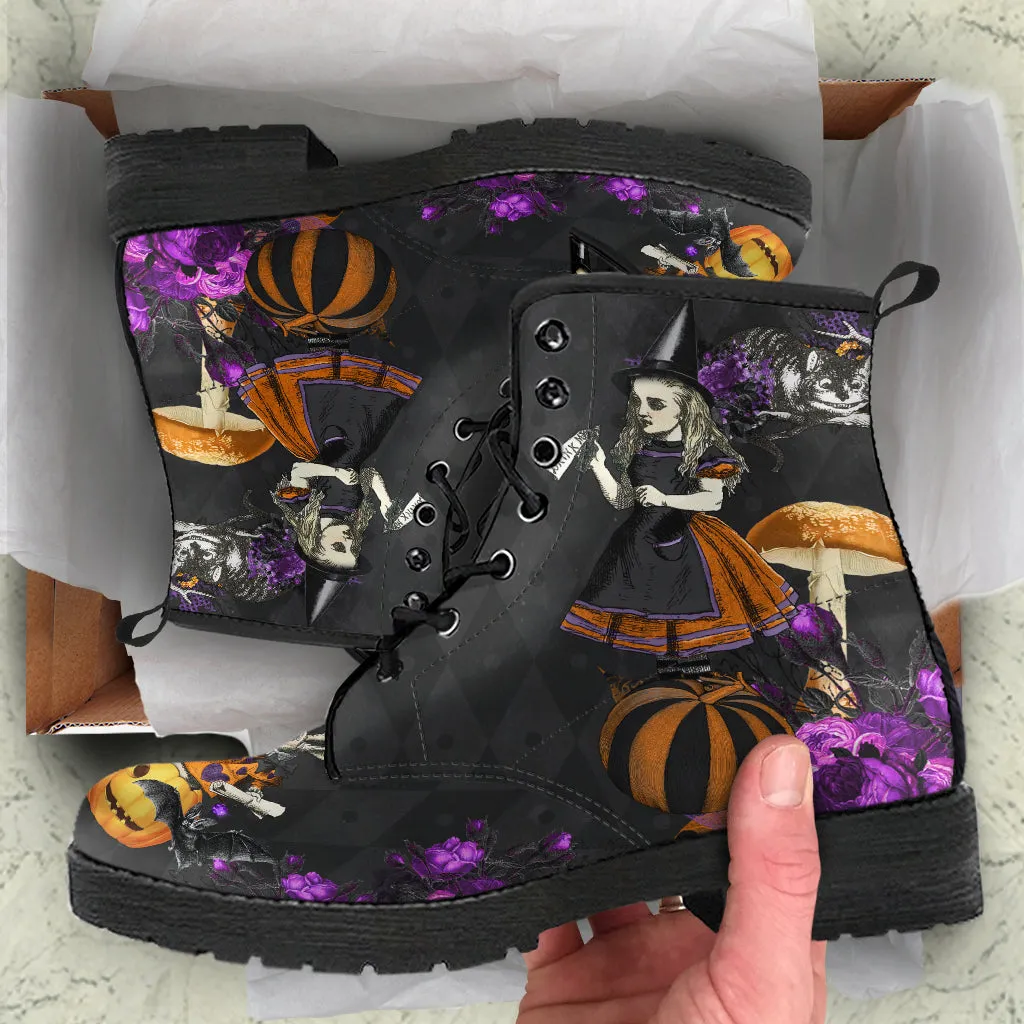 Alice in Halloween Wonderland Combat Boots (REG89)