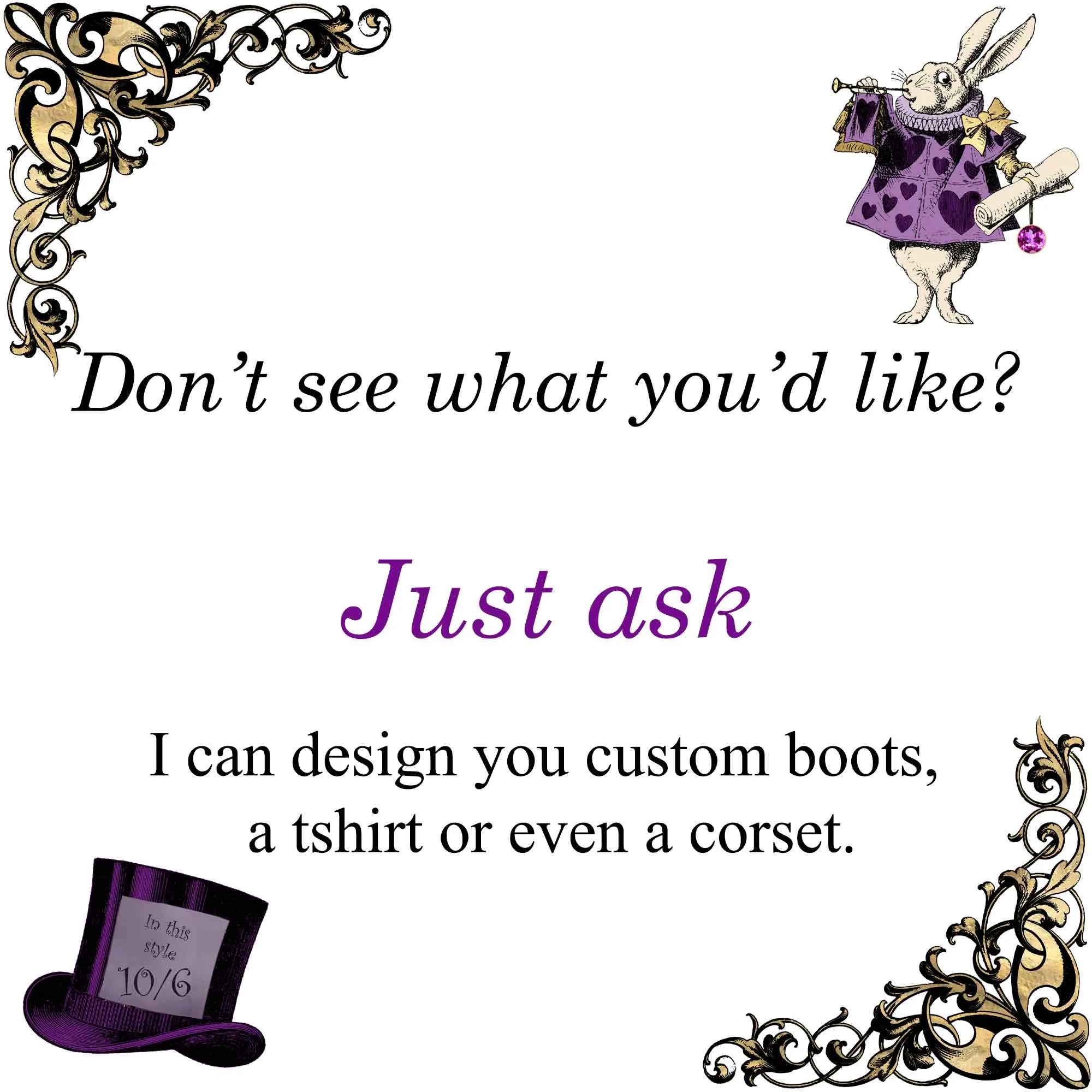 Alice in Halloween Wonderland Combat Boots (REG89)
