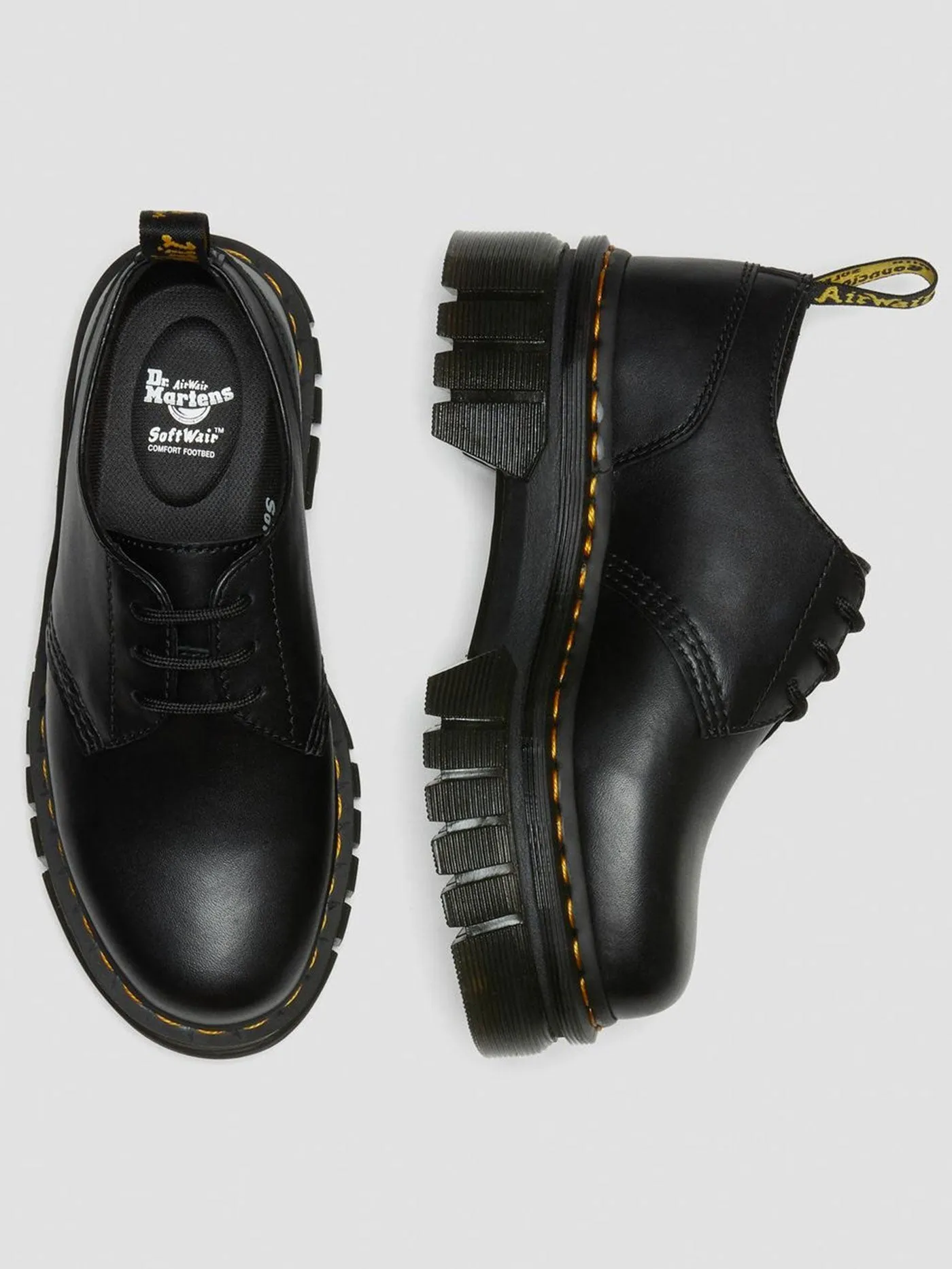 Audrick Nappa Lux Leather Black Platform Shoes