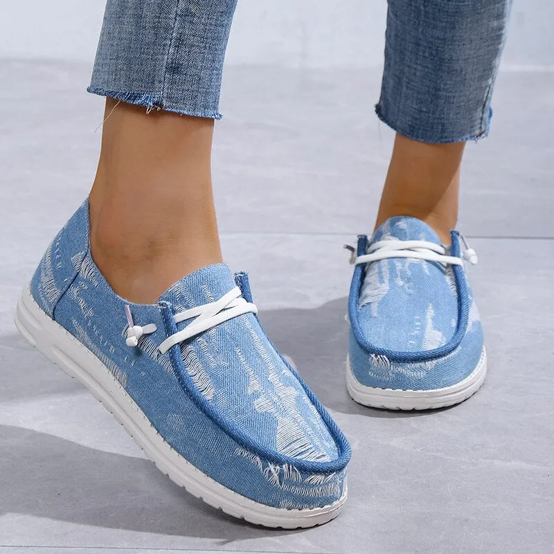 Canvas Woman Shoes Casual cow pattern