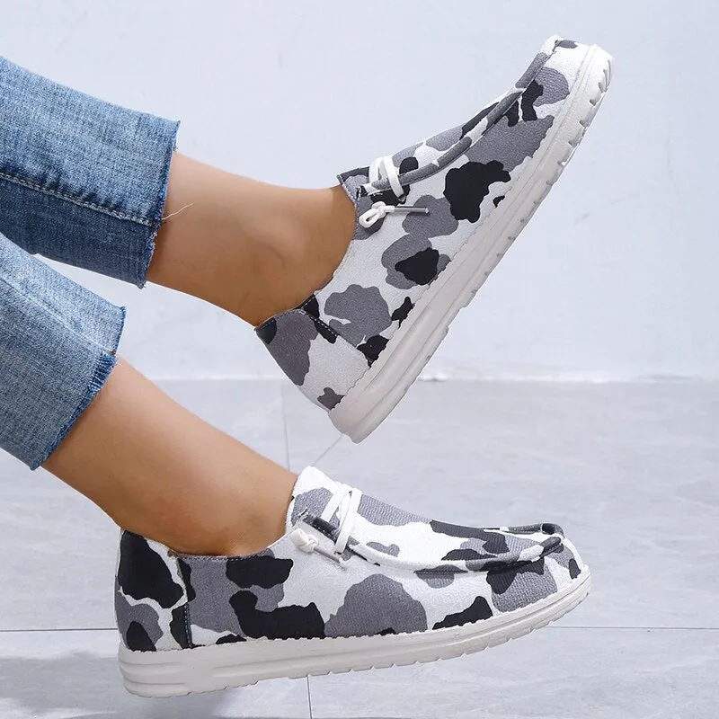 Canvas Woman Shoes Casual cow pattern