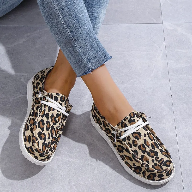 Canvas Woman Shoes Casual cow pattern