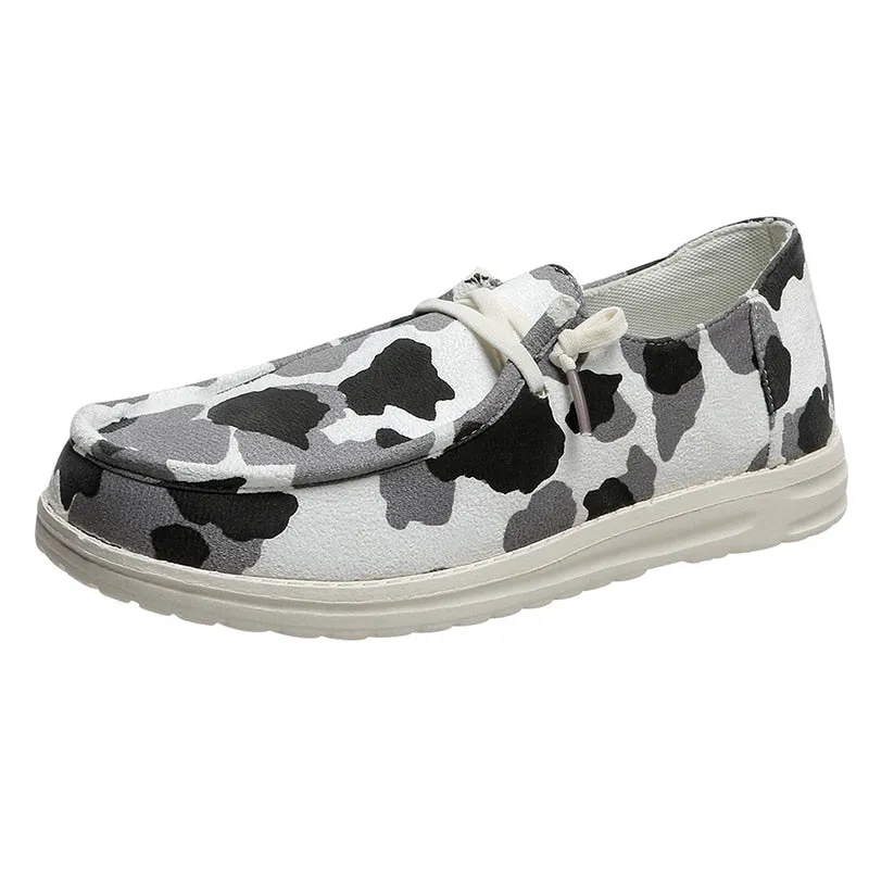 Canvas Woman Shoes Casual cow pattern