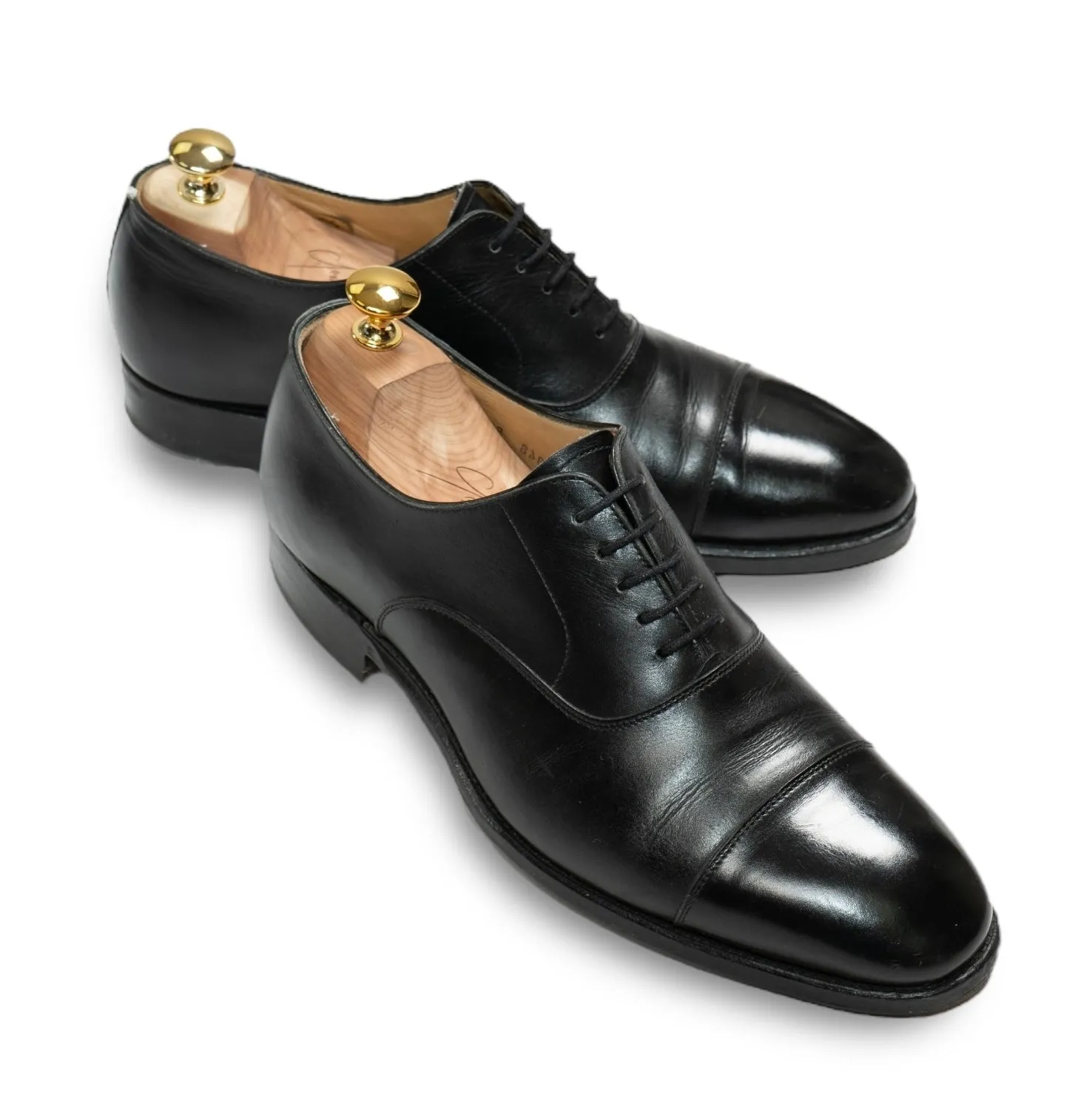 Carlos Santos - Black Cap Toe Oxfords UK 8/EU 42