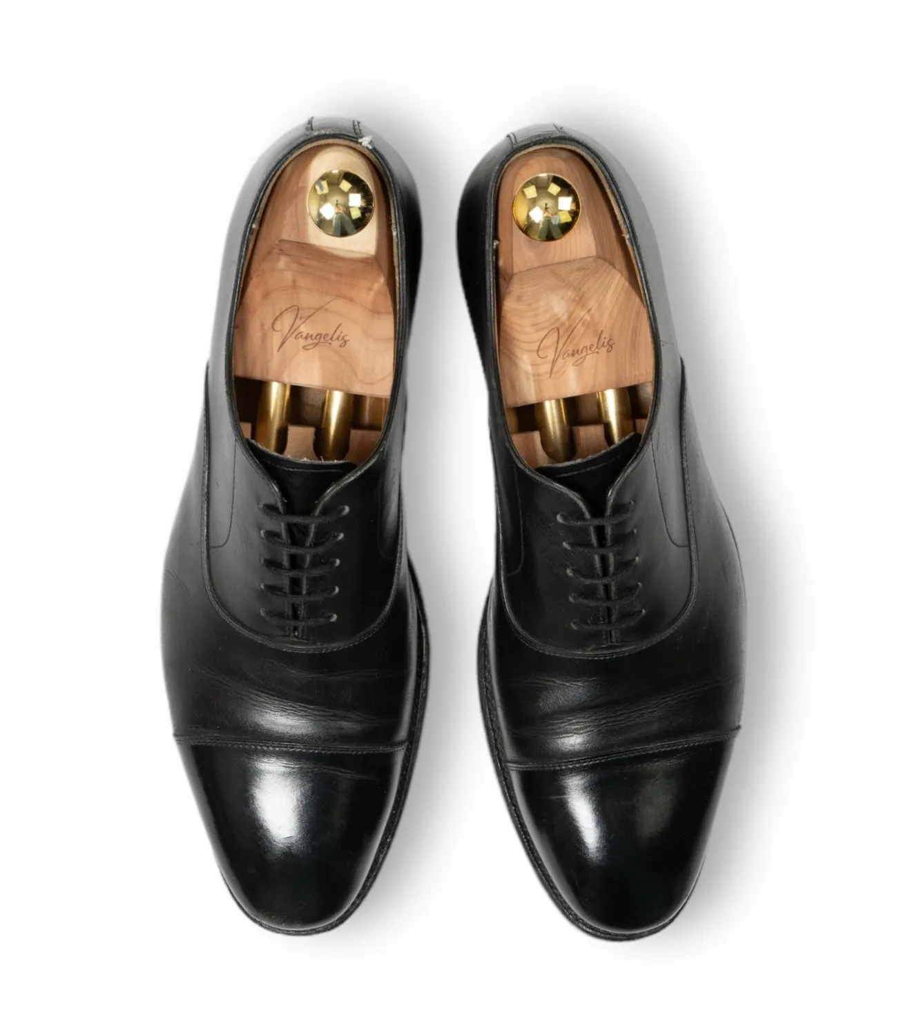Carlos Santos - Black Cap Toe Oxfords UK 8/EU 42
