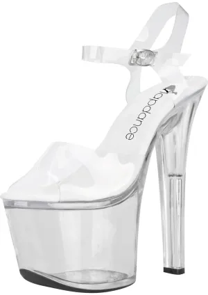 Clear Platform Sandal With Quick Release Strap 7in Heel Size 9
