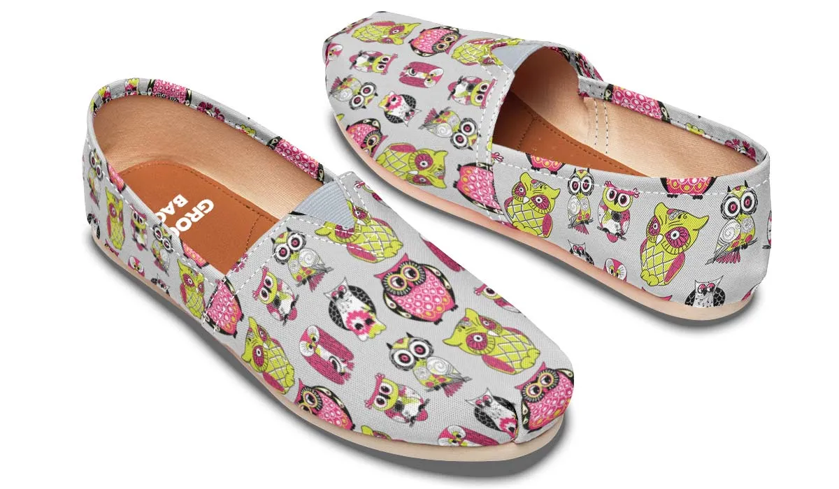 Colorful Owl Pattern Casual Shoes