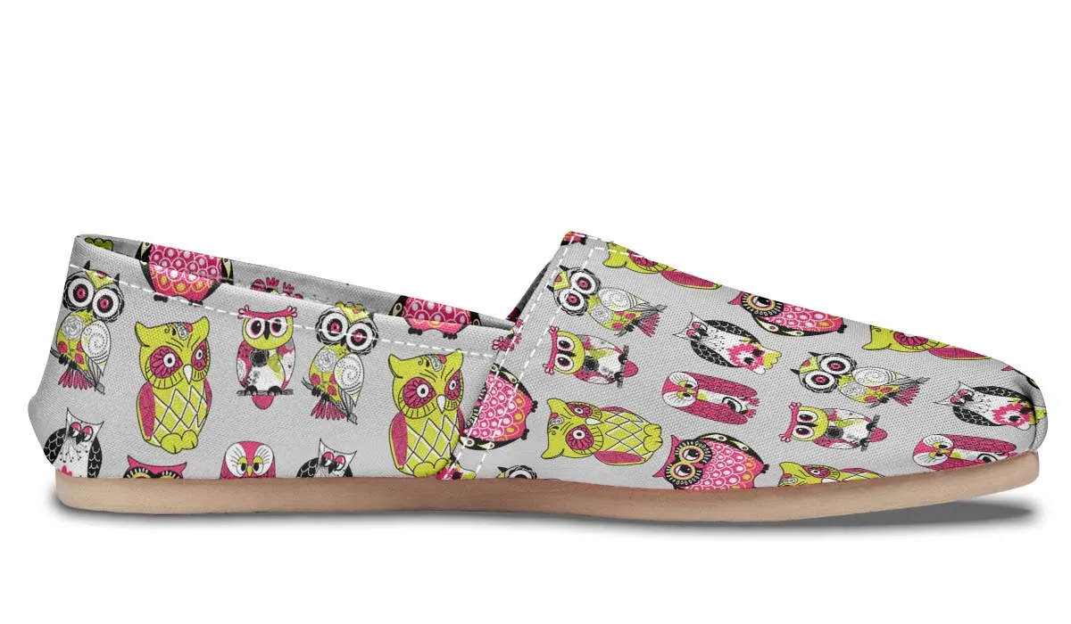 Colorful Owl Pattern Casual Shoes