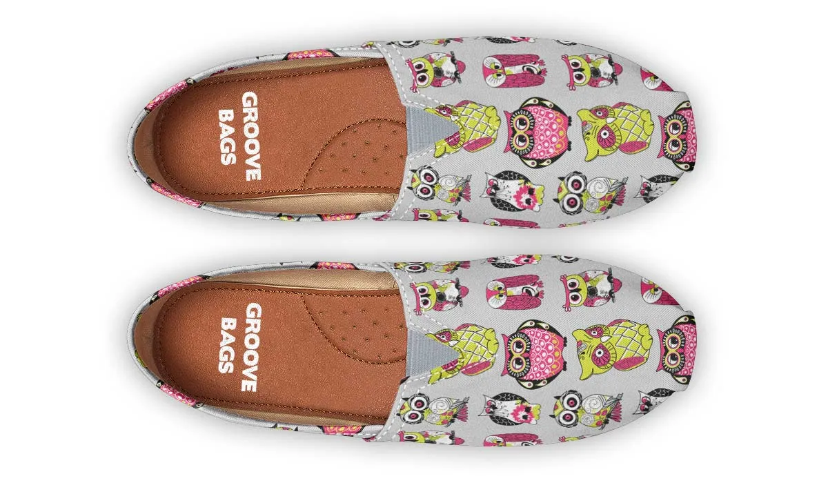 Colorful Owl Pattern Casual Shoes
