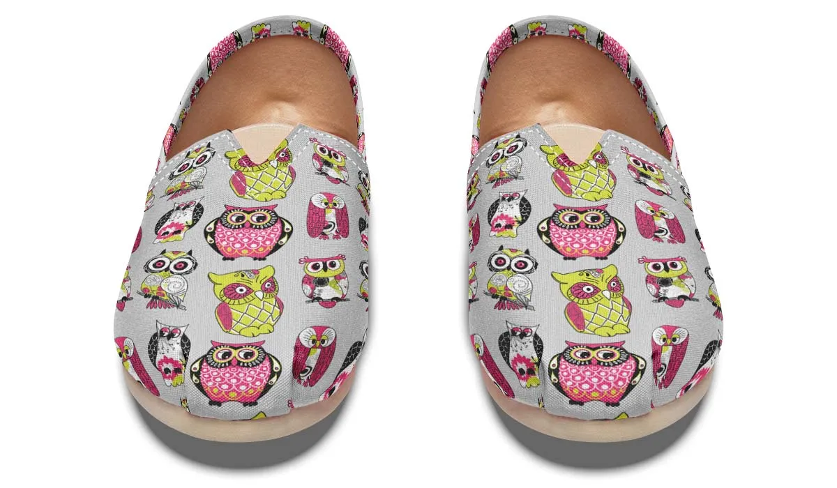 Colorful Owl Pattern Casual Shoes