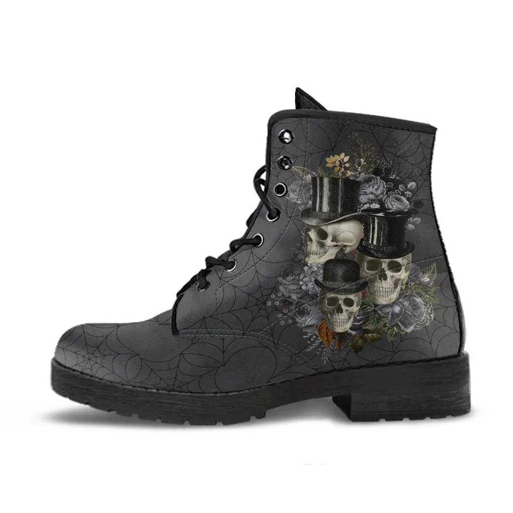 Combat Boots - Goth Shoes #11 Spiderweb Boots | Women’s Boots, Vegan Leather Lace Up Boots, Handmade Lace Up Boots, Goth Boots, Gothic Boots