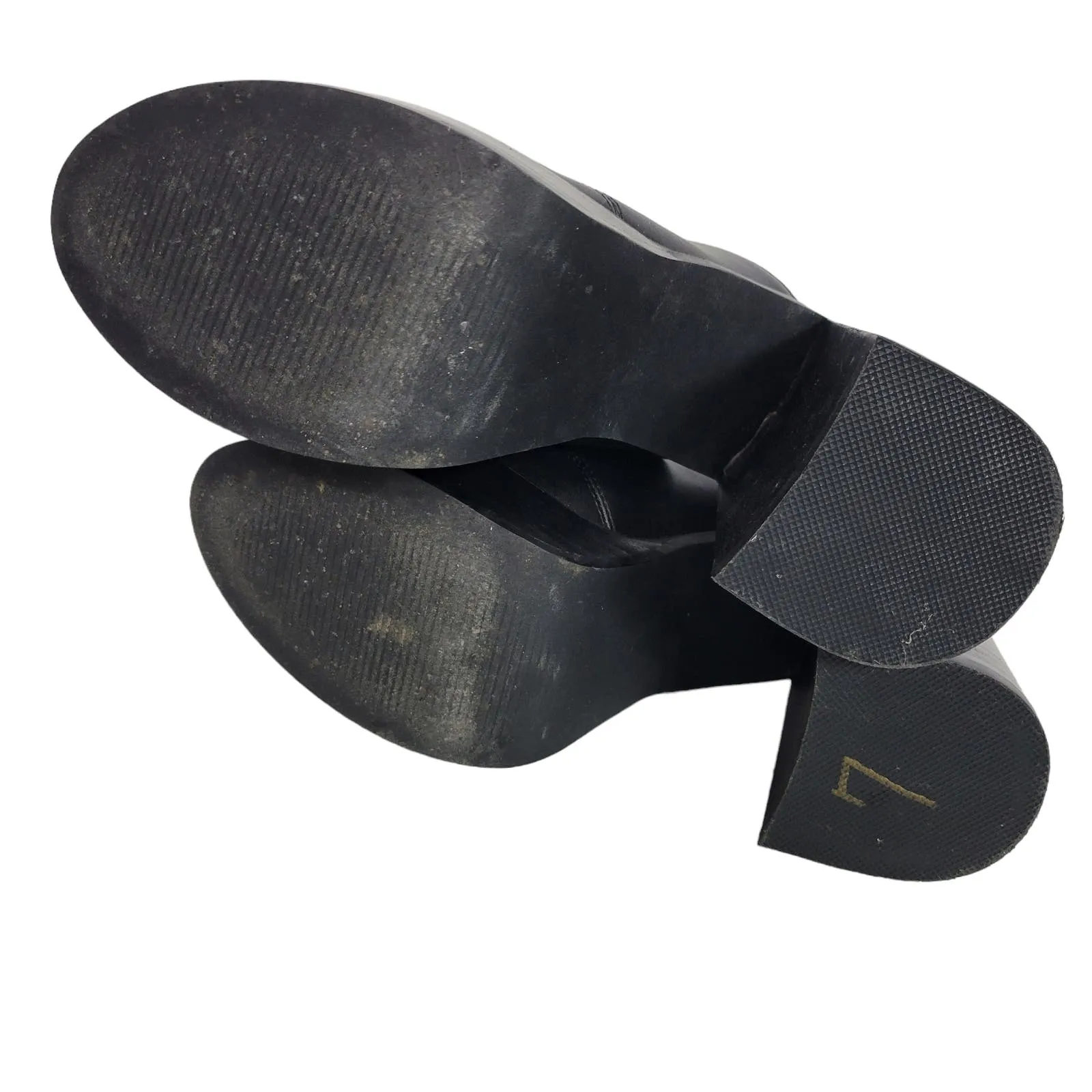 Current Mood K Thx Bye Clogs Black Chunky Platform Retro Faux Leather Heels Mule Size 7
