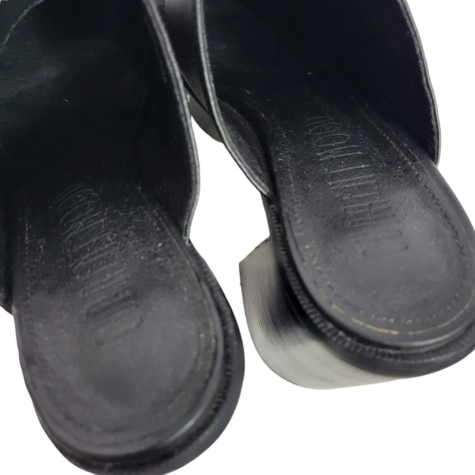 Current Mood K Thx Bye Clogs Black Chunky Platform Retro Faux Leather Heels Mule Size 7