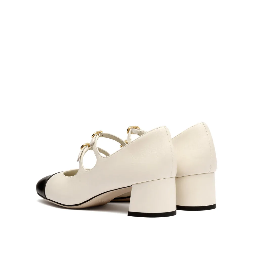 Double strap Toe Cap Mary Jane Pumps