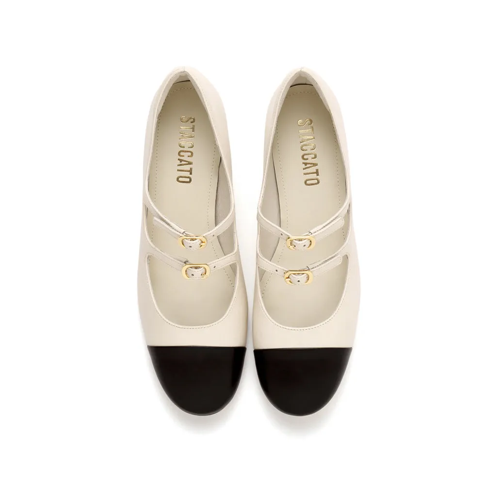 Double strap Toe Cap Mary Jane Pumps