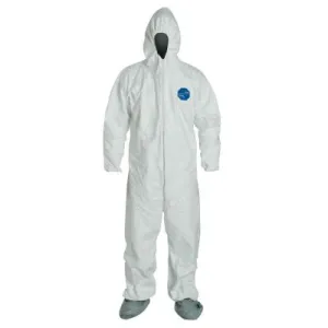 DuPont™ Tyvek® 400 Coveralls with Attached Hood and Boots, White, 5X-Large, TY122S-5XL