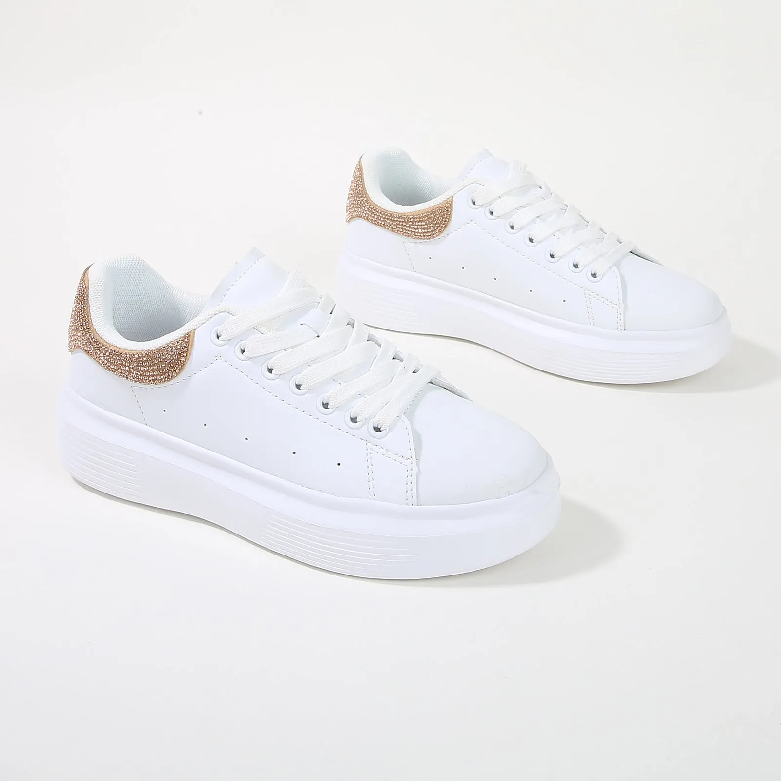Fortuna Platform Sneaker with Rhinestone Accent