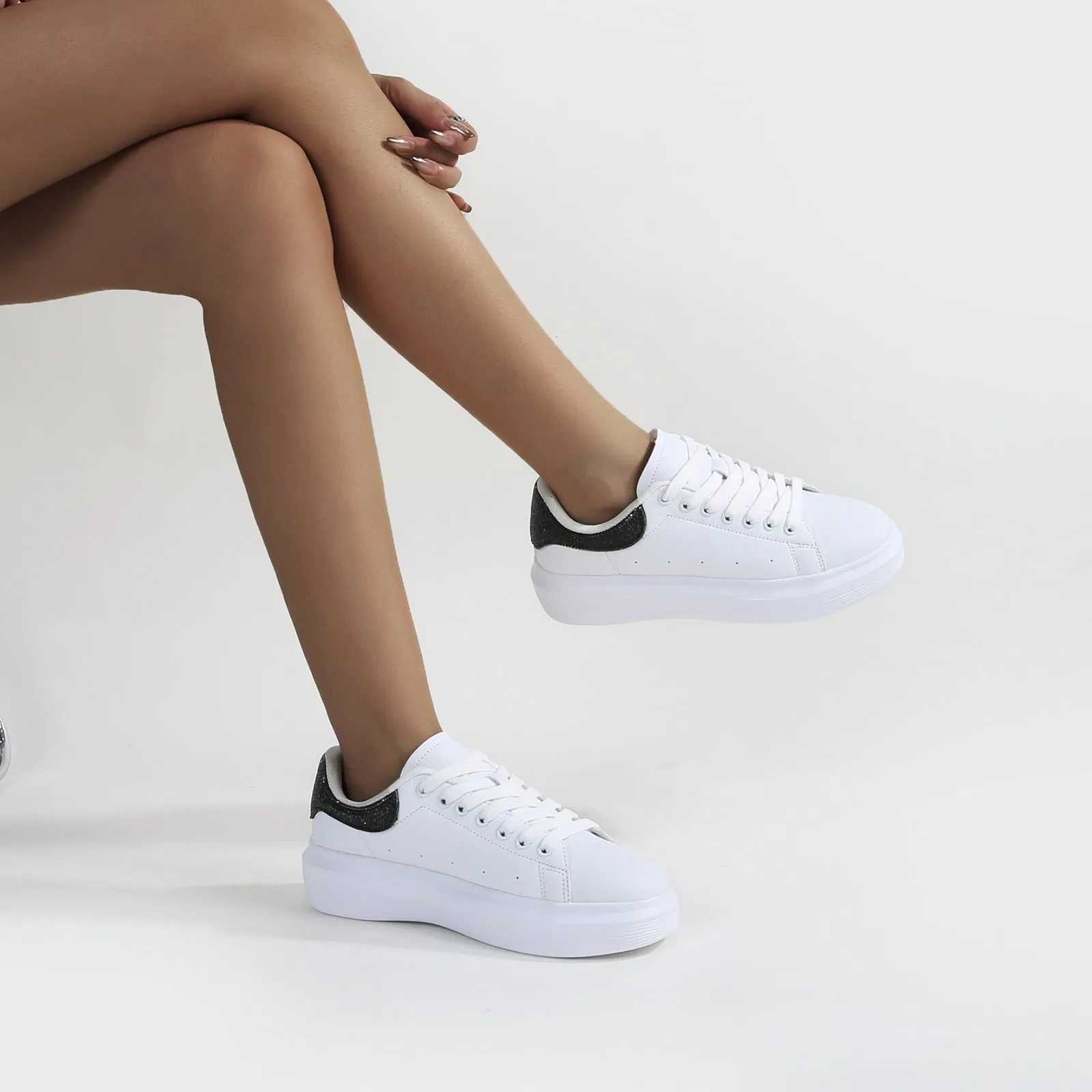 Fortuna Platform Sneaker with Rhinestone Accent