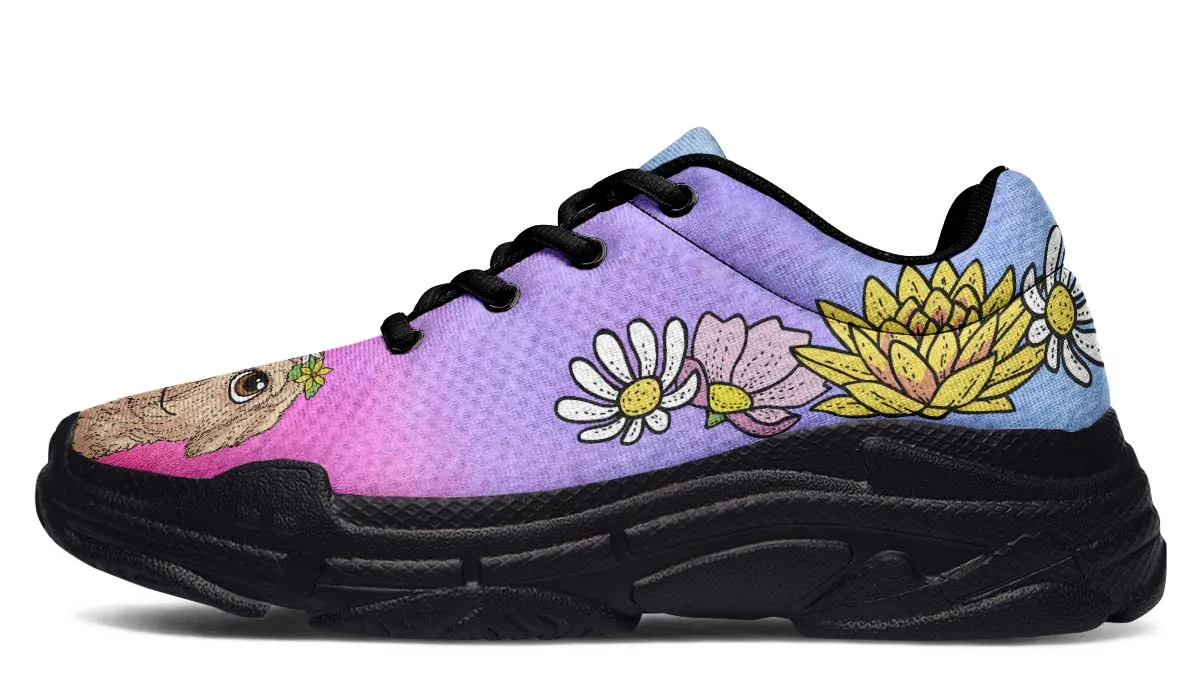 Fun Floral Goldendoodle Chunky Sneakers