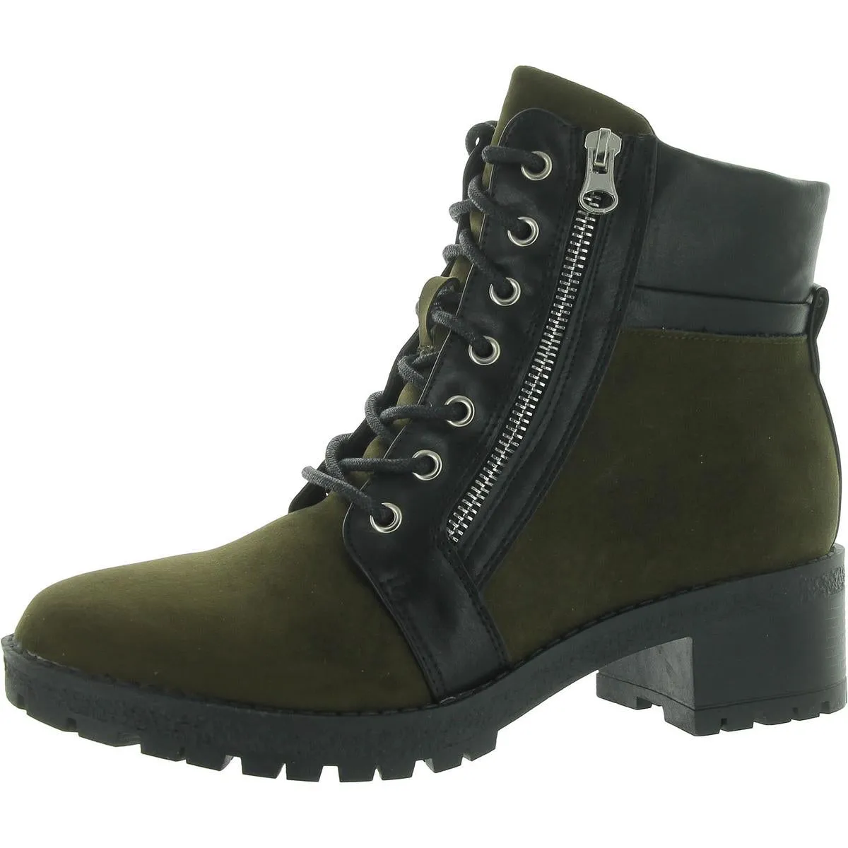 G.C. Shoes Womens Taylor Ankle Zipper Combat & Lace-up Boots