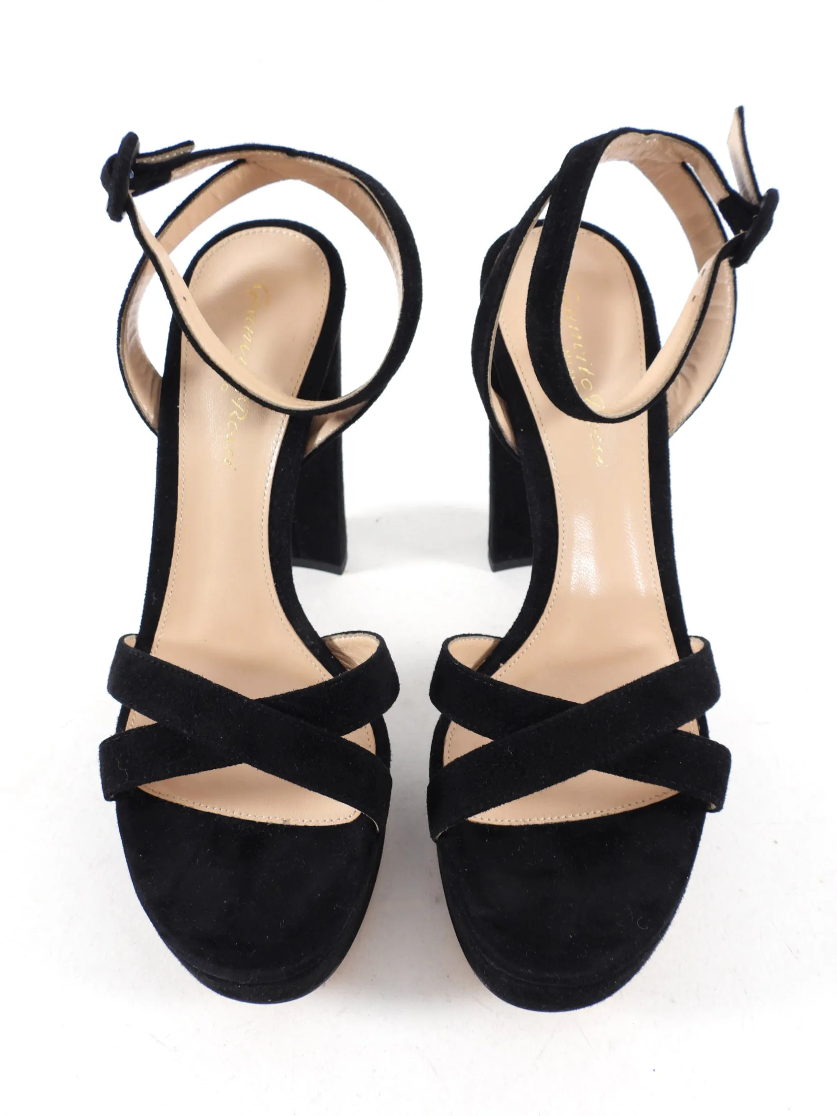 Gianvito Rossi Black Suede Platform Sandals - 36.5
