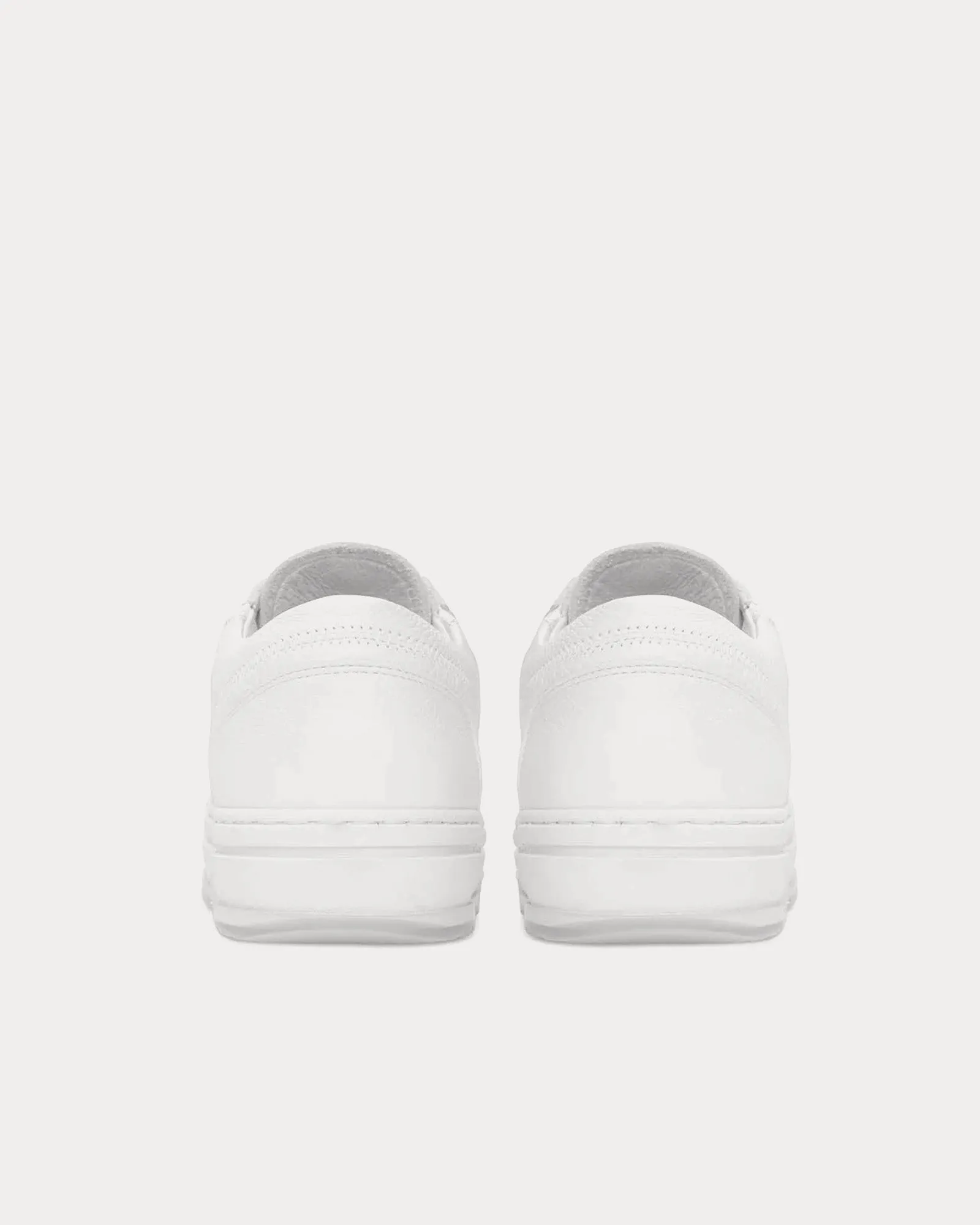 HTN Low Tumbled Leather Flat White Low Top Sneakers