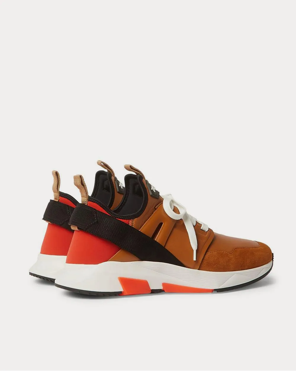 Jago Neoprene, Suede and Leather  Brown low top sneakers