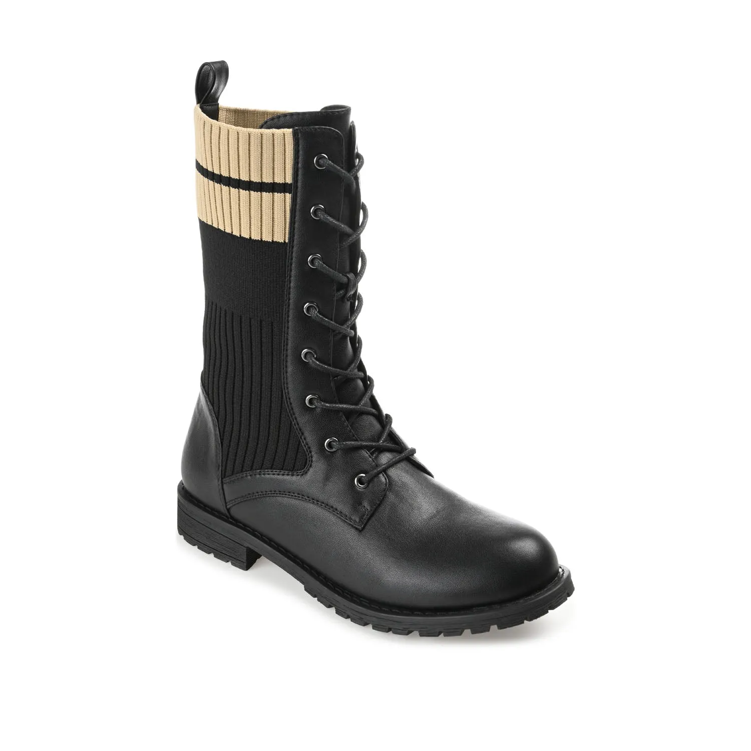 MELEI LACE UP BOOTS IN FAUX LEATHER
