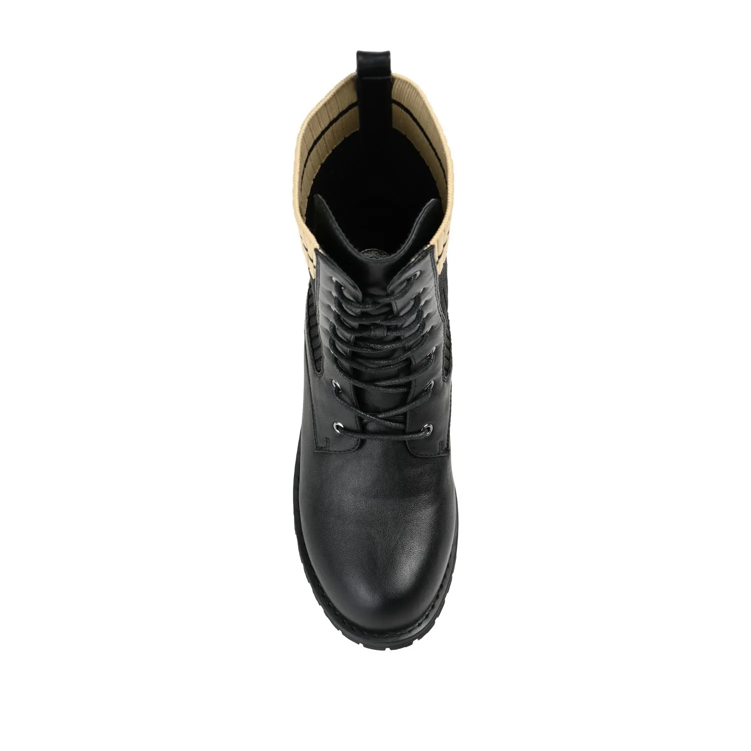 MELEI LACE UP BOOTS IN FAUX LEATHER