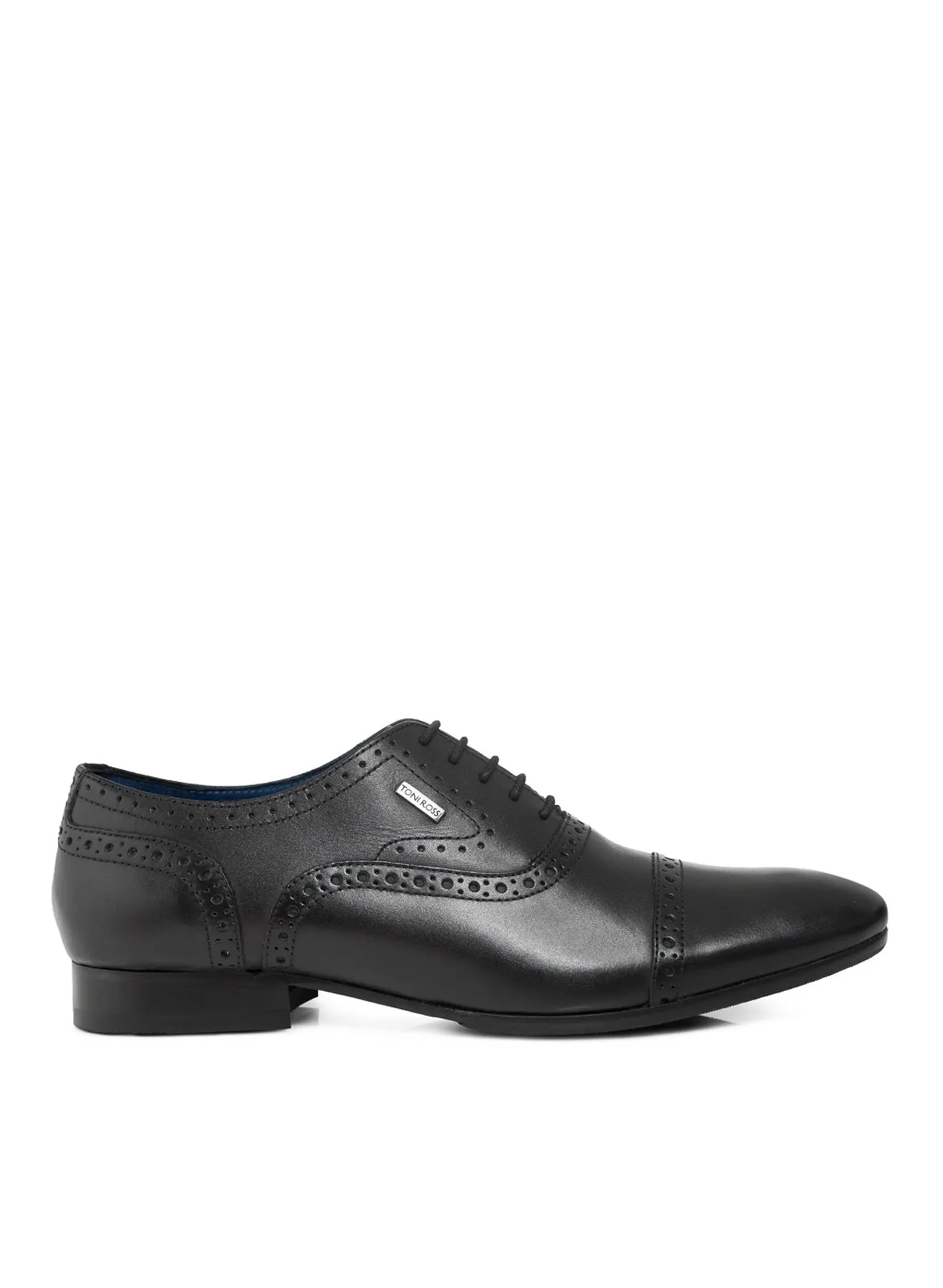 Men Black Perforation Oxford Formal Shoes
