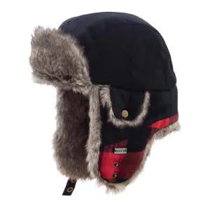 Nats Aviator Style Hat, Imitation Fur Lining, Snap Fastener, 100% Polyester Exterior, Warm   Stylish, Durable, Wind Resistant | Sizes S-2XL