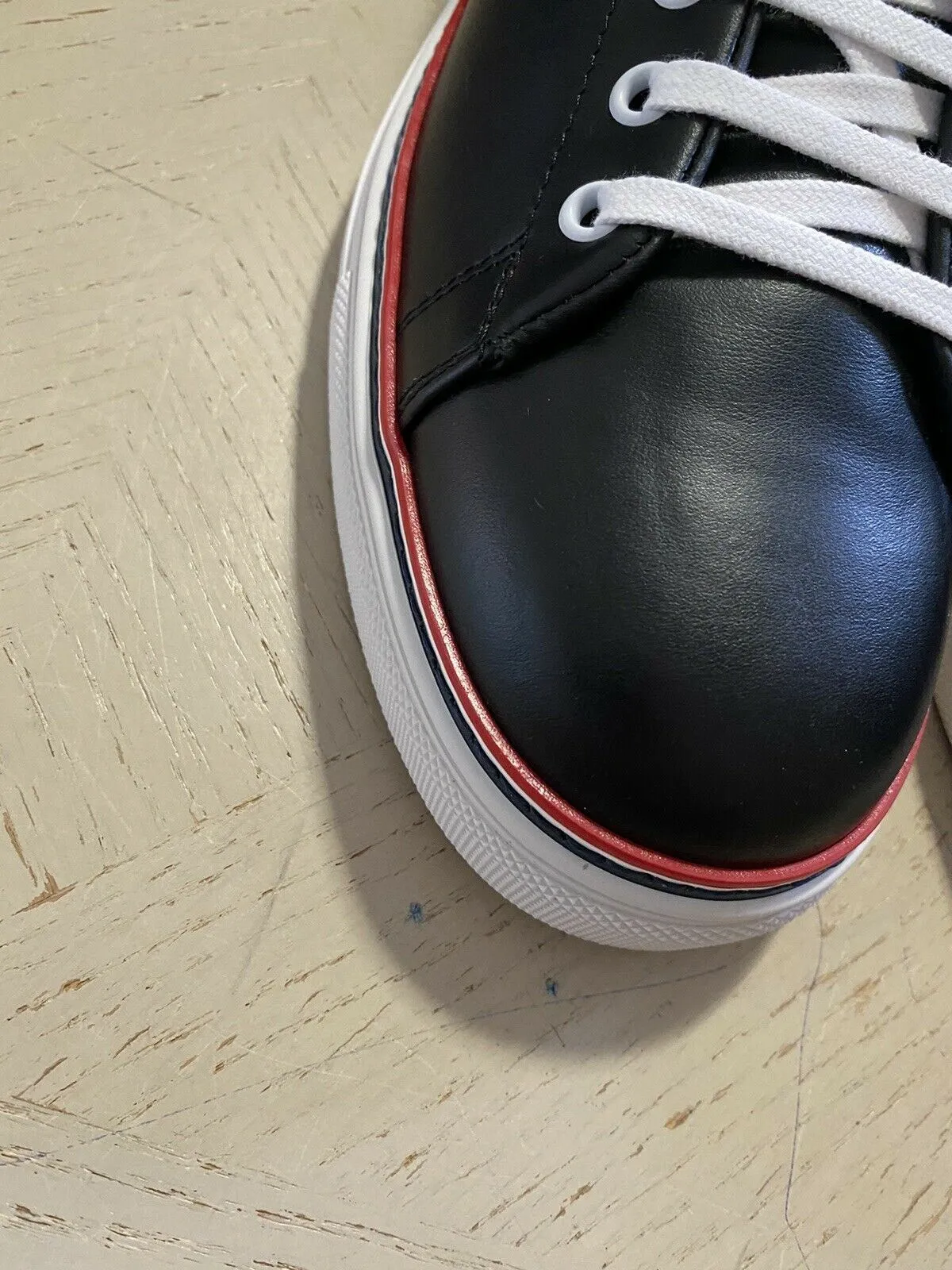 NIB Thom Browne Men’s Leather Sneakers Shoes Black 12 US/45 Eu Italy
