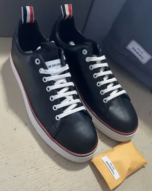 NIB Thom Browne Men’s Leather Sneakers Shoes Black 12 US/45 Eu Italy