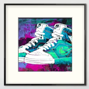 Nike Jordans Teal Wall Art  | Lisa Jaye Art Designs