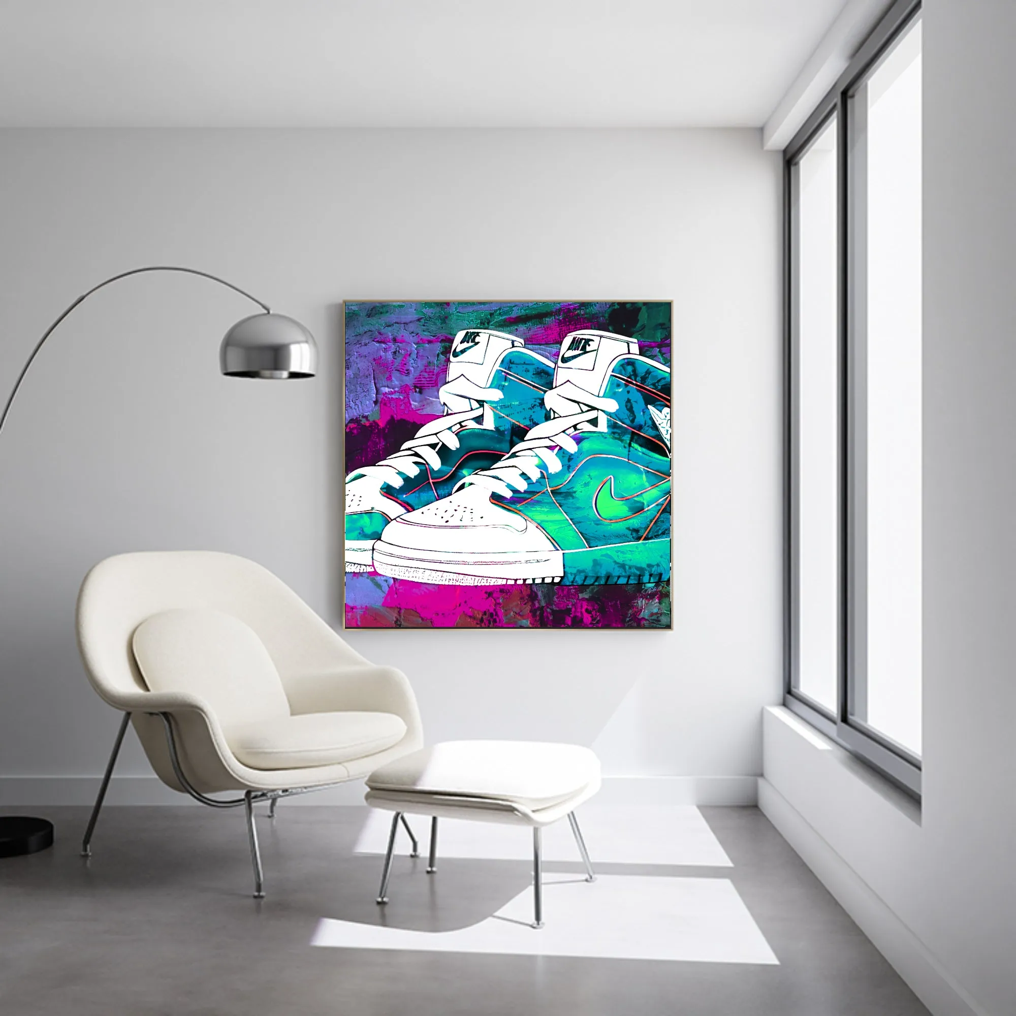 Nike Jordans Teal Wall Art  | Lisa Jaye Art Designs