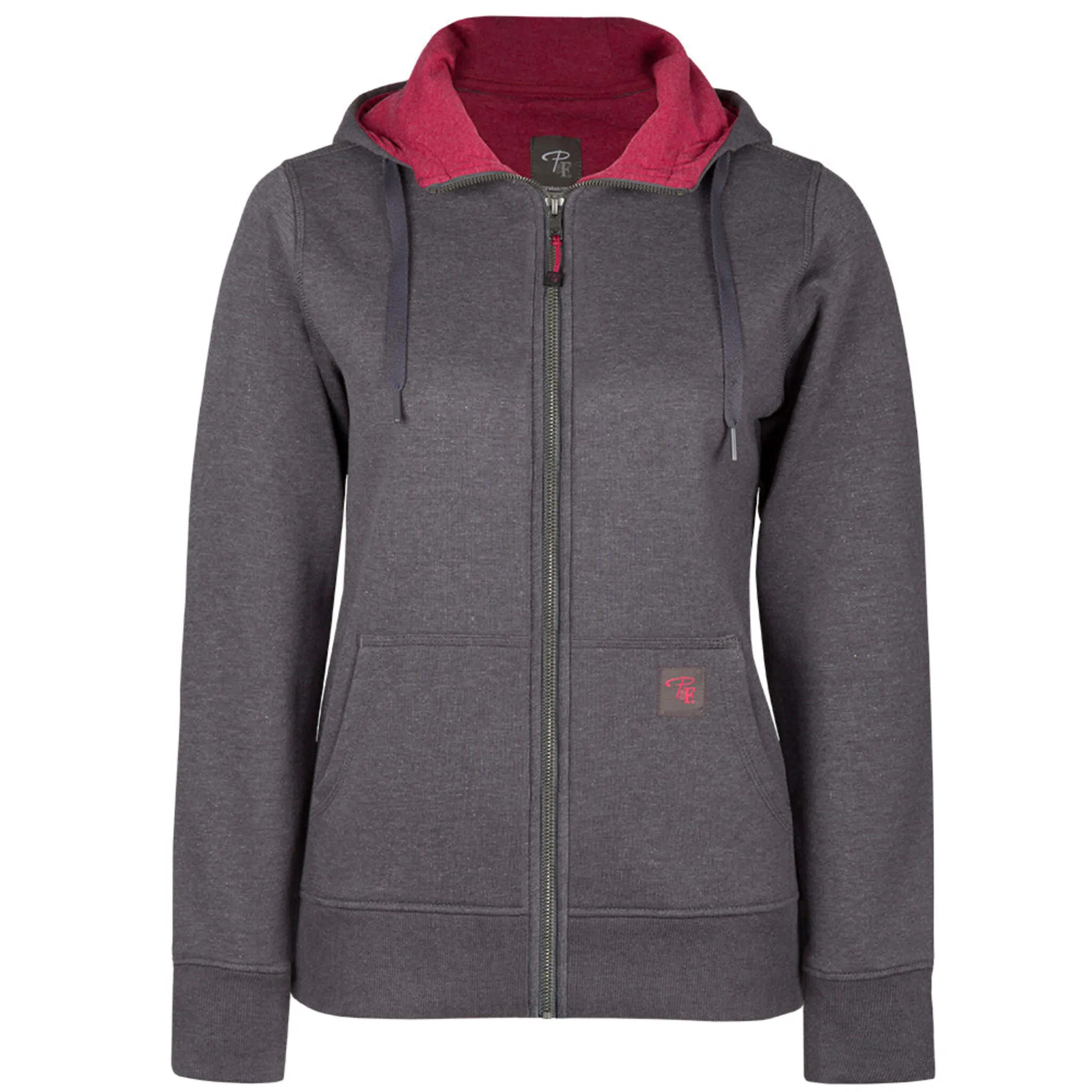P&F Women's Work Hoodie PF464 - 350g Poly/Cotton, Full Zip Front, Lined 3-Piece Hood, Kangaroo Pocket, Built for Tough Conditions | Sizes XS-2XL