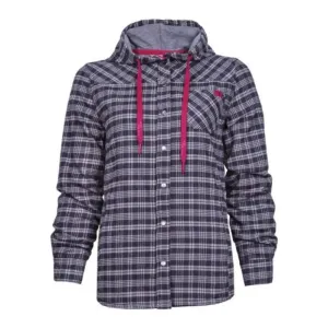 P&F Women's Work Shirt 460 - Lined Flannel, Hooded, Snap Front, Adjustable Waist, Zippered Hidden Pockets, Chest Pocket, Warm & Durable | Sizes XS-2XL