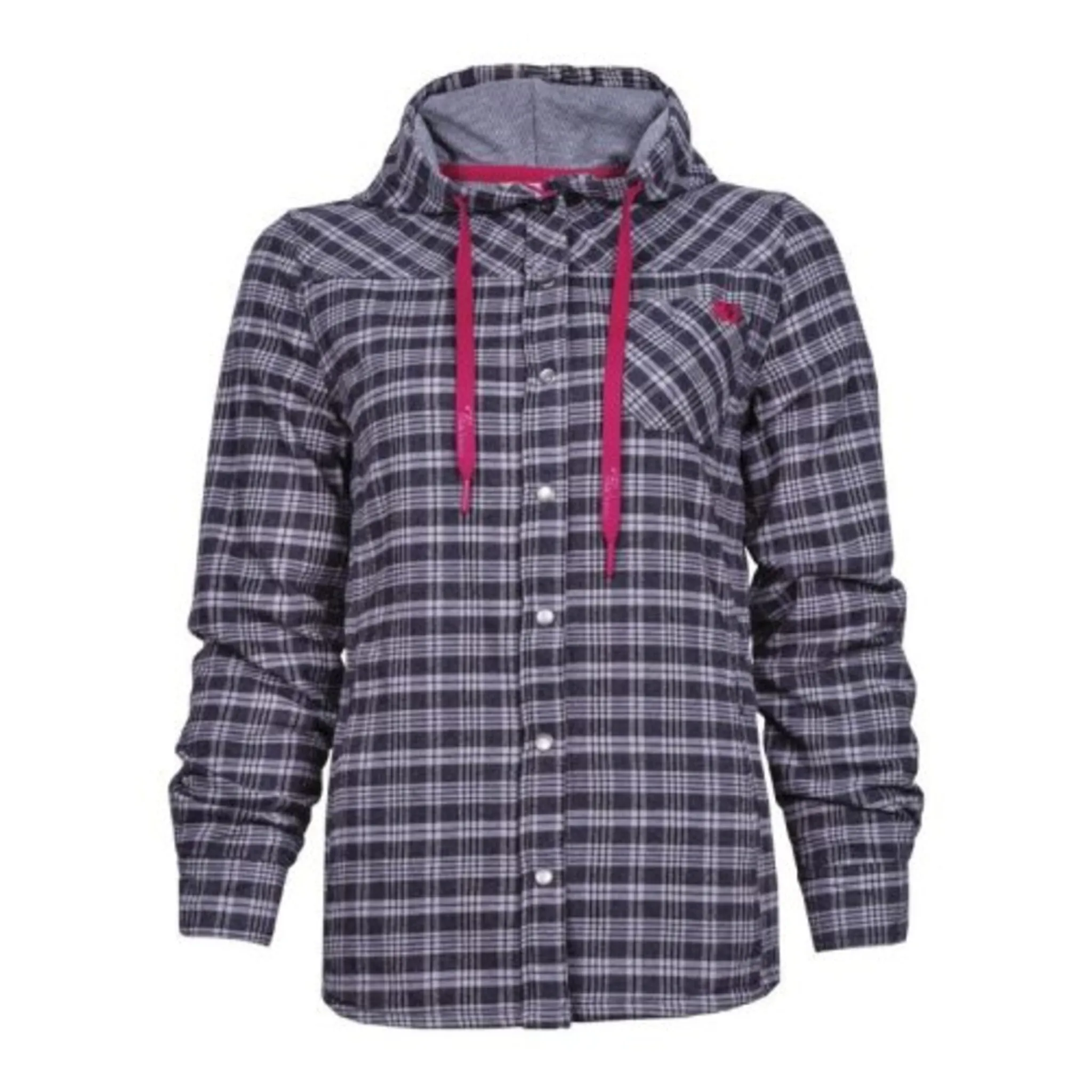 P&F Women's Work Shirt 460 - Lined Flannel, Hooded, Snap Front, Adjustable Waist, Zippered Hidden Pockets, Chest Pocket, Warm & Durable | Sizes XS-2XL