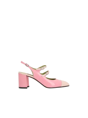 Papaya Bicolor Patent Leather Slingbacks