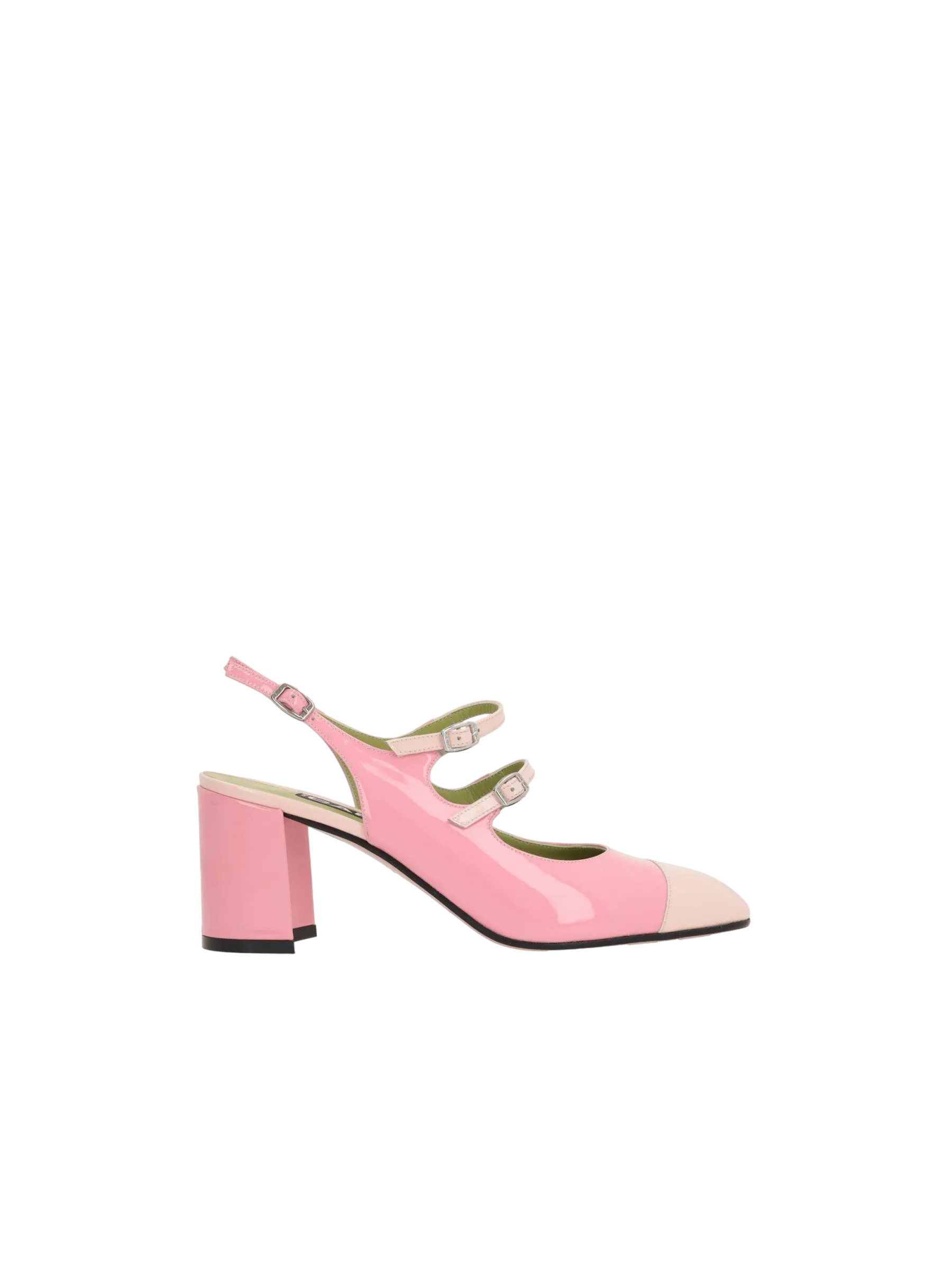 Papaya Bicolor Patent Leather Slingbacks