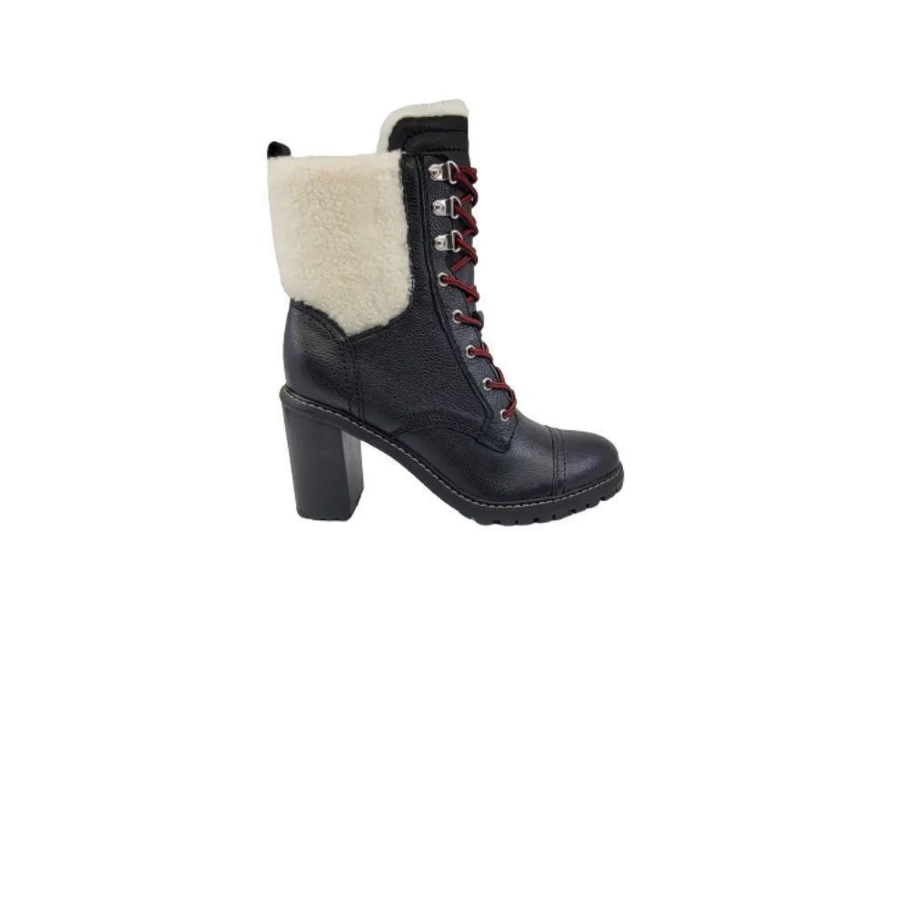 Phaedra Black Multi Leather Nine West Combat Ankle Boots