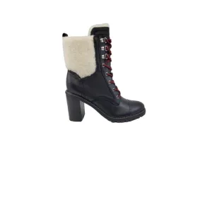 Phaedra Black Multi Leather Nine West Combat Ankle Boots