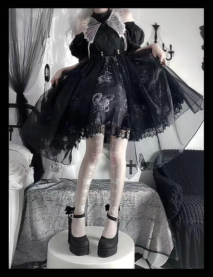 Pure Tea For Dream~Untouchable Butterfly~Elegant Lolita Heels Lolita Shoes PU Shining Platform