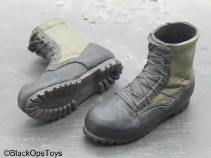Ultimate Robot - Black & Green Combat Boots (Peg Type)